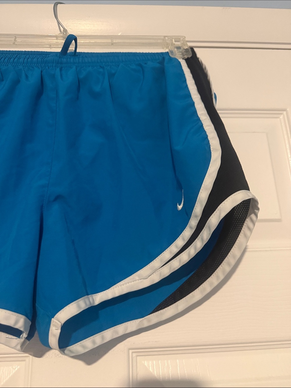 Nike Women's Blue Athletic Shorts with Black and White Accents - Picture 3 of 7